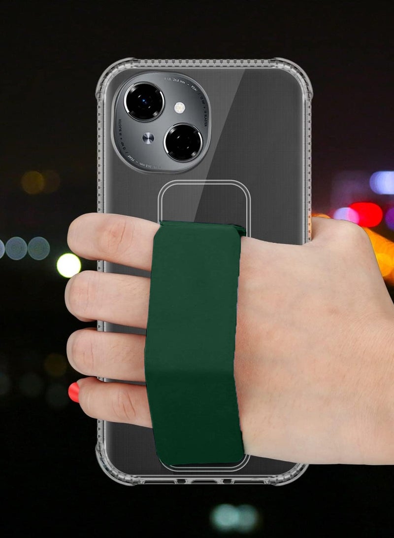 Tecno Spark Go 1 4G 2024 TPU Hand Grip Air Pillow Case Cover - Clear/Dark Green