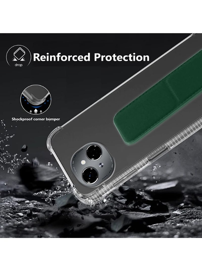Tecno Spark Go 1 4G 2024 TPU Hand Grip Air Pillow Case Cover - Clear/Dark Green