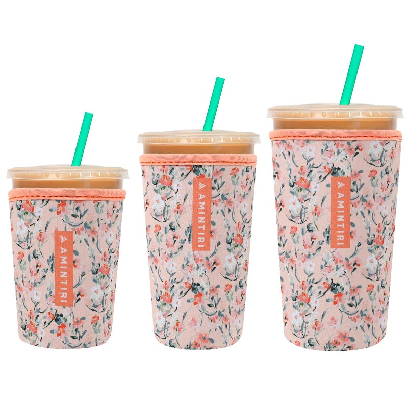 Amintiri 3 Pack Reusable Sleeve for Iced Coffee Cup  Coffee Neoprene Sleeve for Iced&Hot Drinks  Coffee Sleeve Compatible with Starbucks  Dunkin Coffee Cup. (Late Autumn) - Image 1