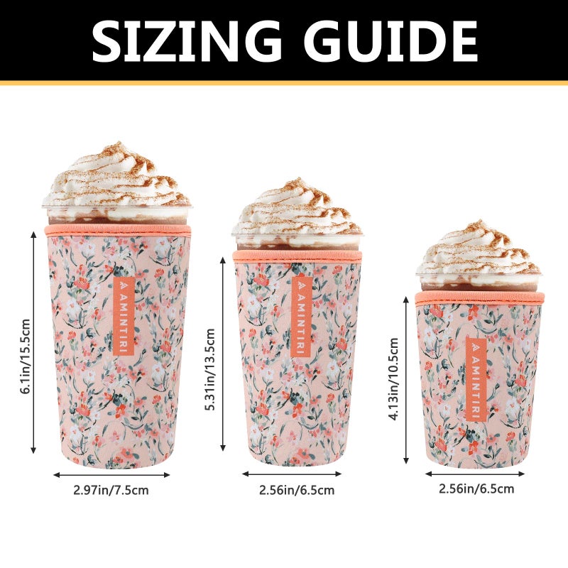 Amintiri 3 Pack Reusable Sleeve for Iced Coffee Cup  Coffee Neoprene Sleeve for Iced&Hot Drinks  Coffee Sleeve Compatible with Starbucks  Dunkin Coffee Cup. (Late Autumn) - Image 2