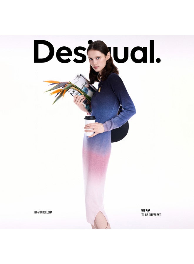 DESIGUAL 25 Autumn/Winter New Two-Way Gradient Print Dress - Image 2