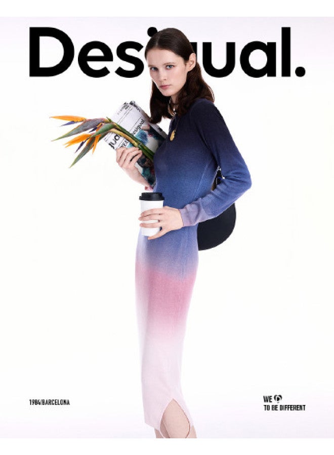 DESIGUAL 25 Autumn/Winter New Two-Way Gradient Print Dress - Image 1