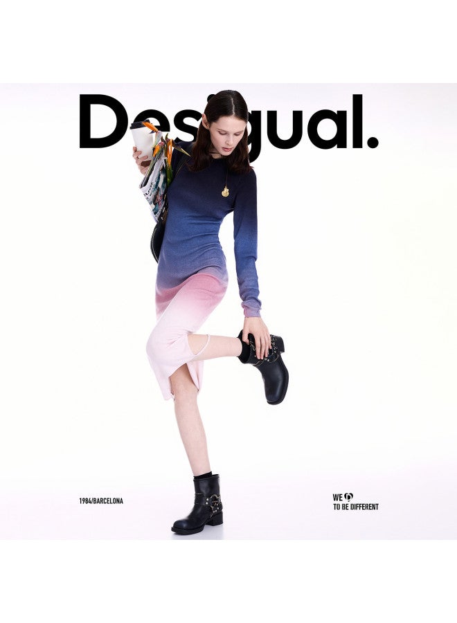DESIGUAL 25 Autumn/Winter New Two-Way Gradient Print Dress - Image 5