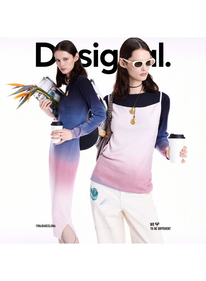 DESIGUAL 25 Autumn/Winter New Two-Way Gradient Print Dress - Image 3