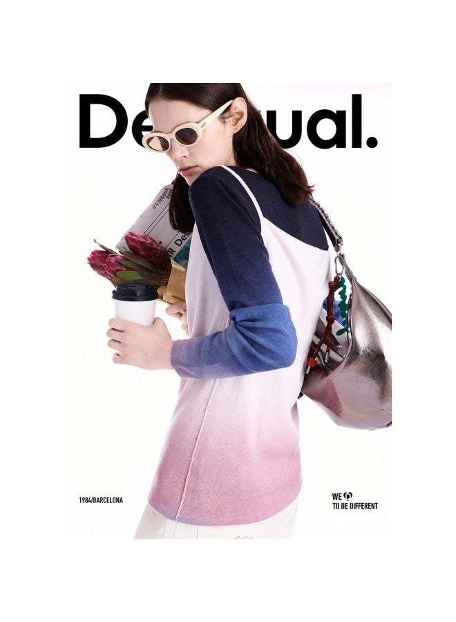 DESIGUAL 25 Autumn/Winter New Two-Way Gradient Print Dress - Image 4