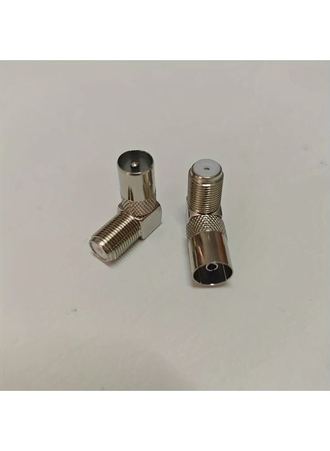 قطعتان محول قابس تلفزيون بزاوية 90 درجة، من أنثى إلى أنثى، لمنافذ التلفزيون في المملكة المتحدة والولايات المتحدة والاتحاد الأوروبي - Image 2