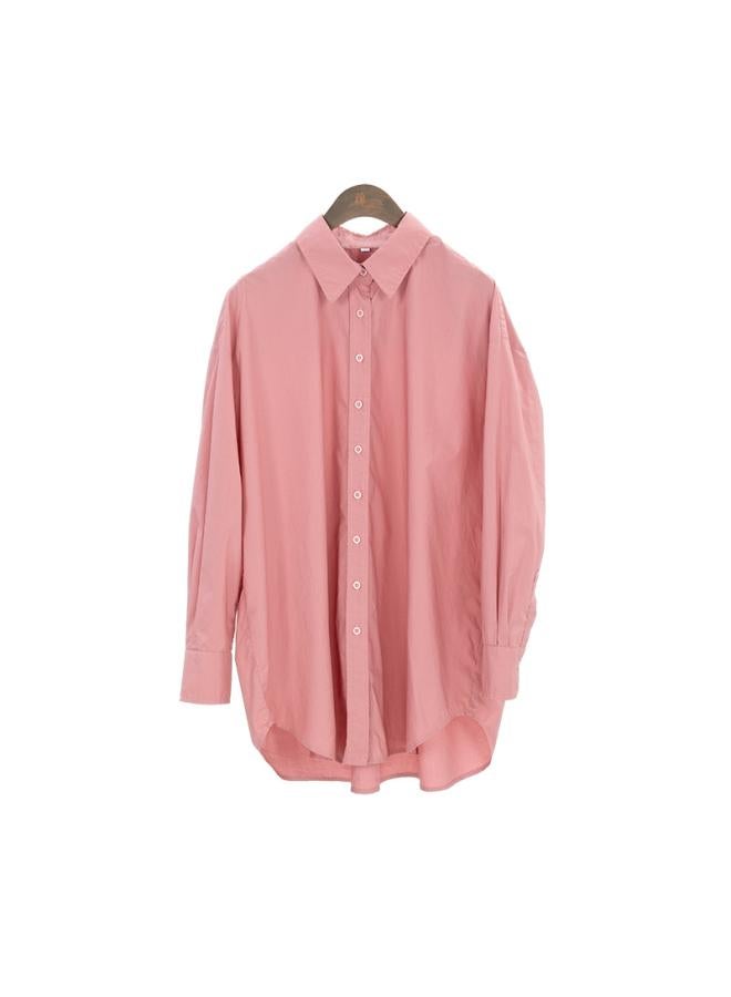 VUELO Strict Selection 24 Spring New Loose High-cut High-density Washed Wrinkled Boyfriend Style Shirt Cotton Design Sense Small Pointed Collar Lining - Image 5