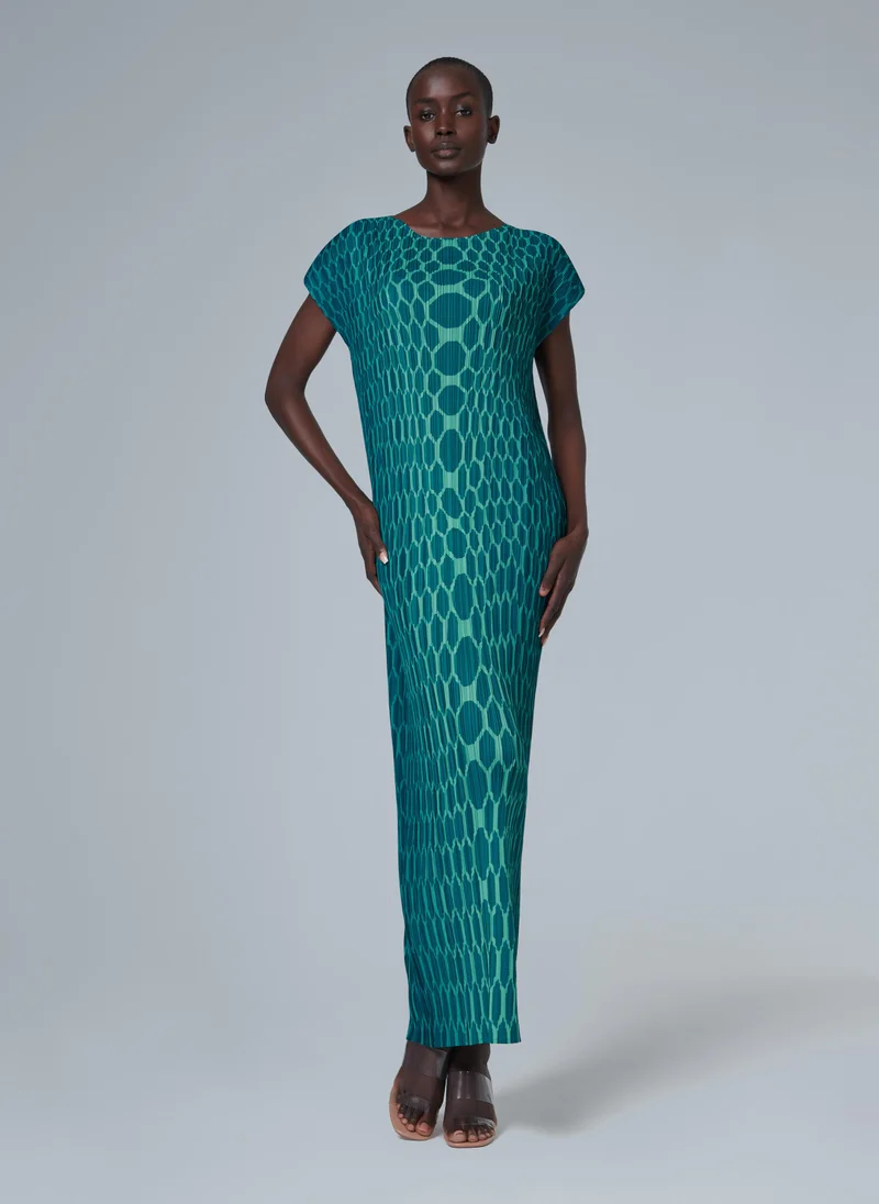 ليم Ombre Plisse Dress