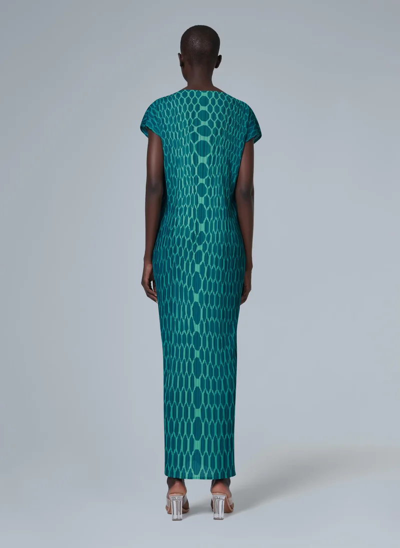 ليم Ombre Plisse Dress