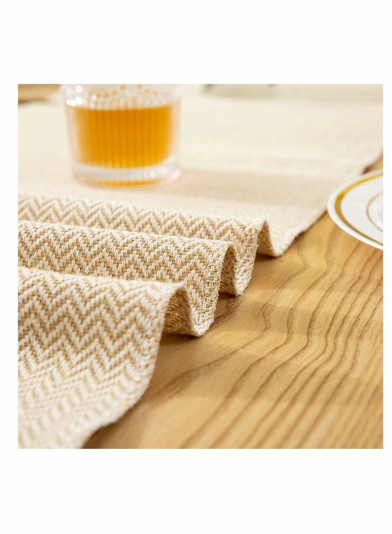 ELECDON Rustic Linen Table Runner with Handmade Tassels, 13 x 72 Inch Farmhouse Style Table Decor for Parties and Dining Room - Image 4