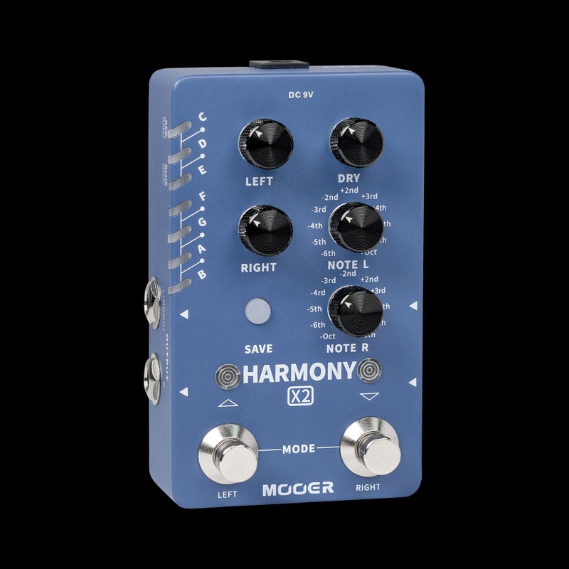 MOOER Harmony X2 Stereo Harmonizer Guitar Effect Pedal, Dual Independent Pitch Shifter, 12 Keys, Major & Minor Scale, Dual Footswitches, True  Bypass - Image 1