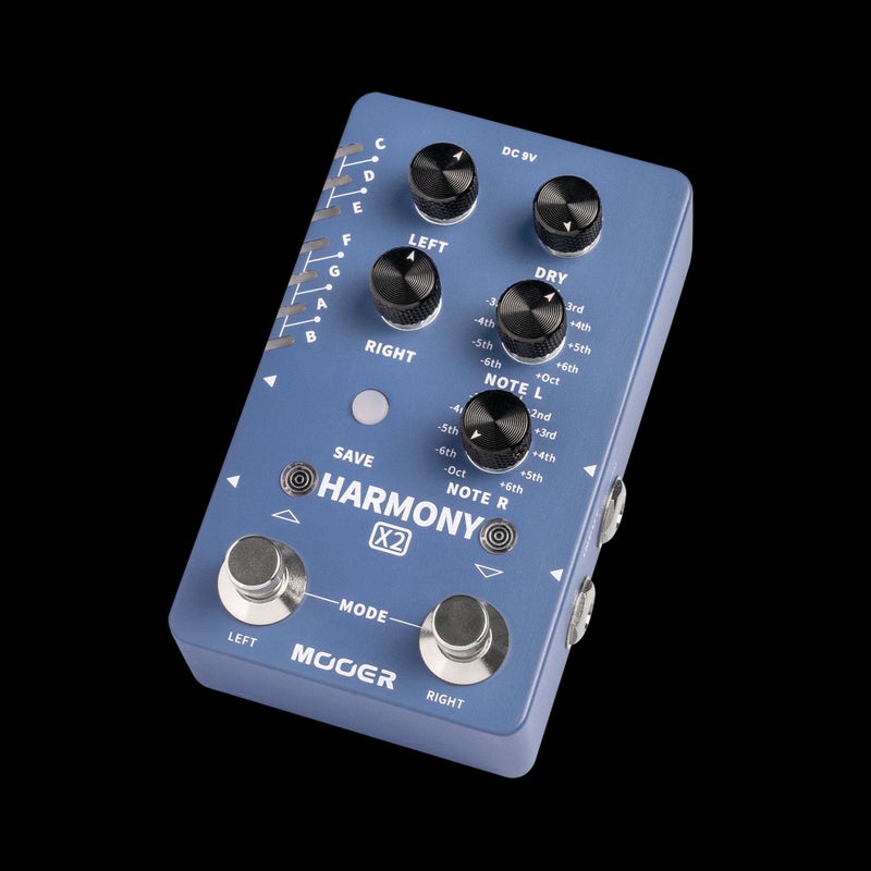 MOOER Harmony X2 Stereo Harmonizer Guitar Effect Pedal, Dual Independent Pitch Shifter, 12 Keys, Major & Minor Scale, Dual Footswitches, True  Bypass - Image 2