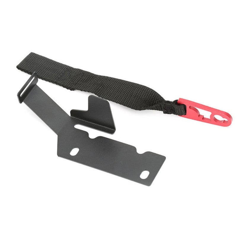 Ford F-150 Rear Seat Lock Release Kit Black Zinc Coated Bracket – Red Anodized Latch Pull With Hand Sewn Nylon Strap for Ford F-250 F-350 - Image 1