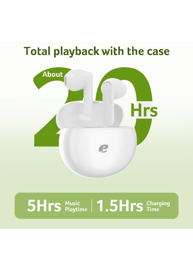 Acer True Wireless Earbuds with 13mm Large Dynamic Drivers, Bluetooth 5.2, High-Sensitivity Mic, and Type-C Fast Charging – White white - Image 4