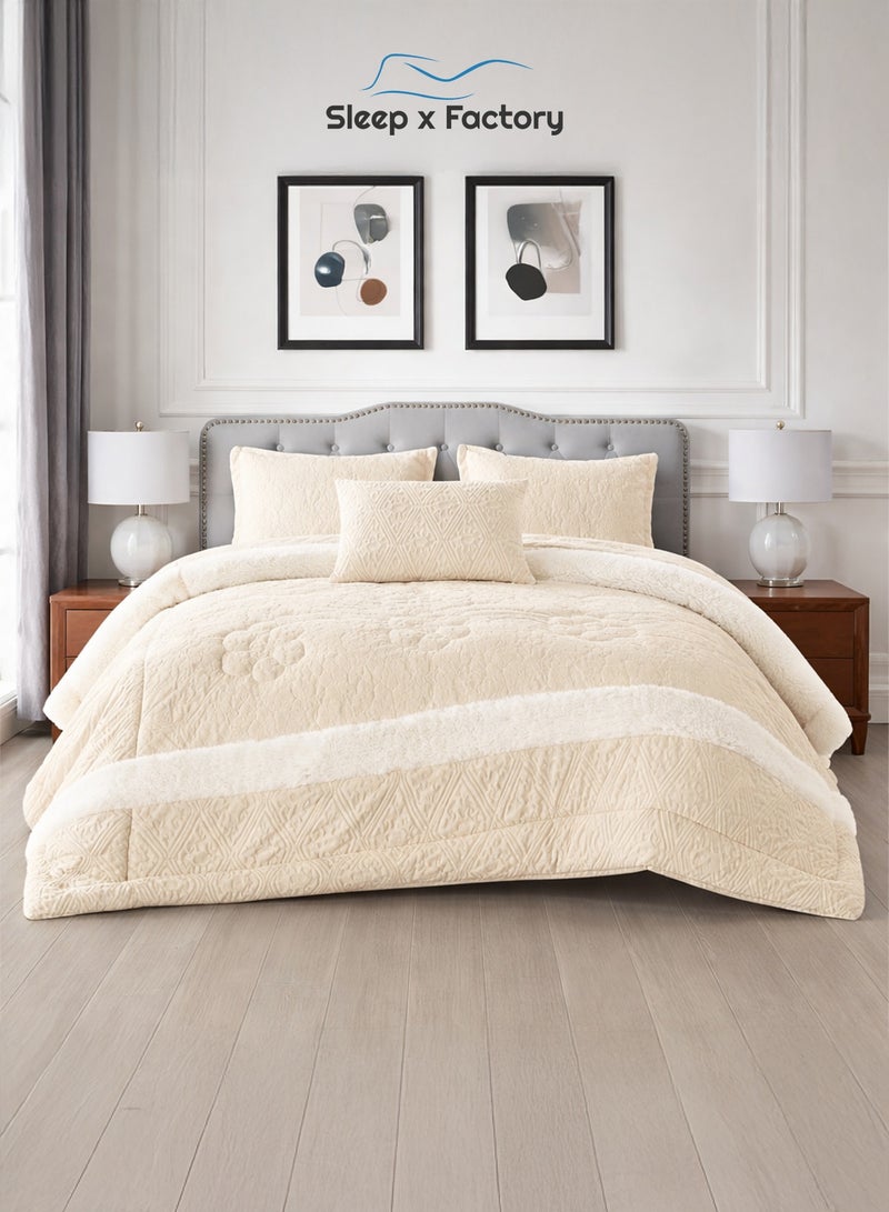 Sleep x Factory LISA 6-Piece Winter Velvet Comforter Set – King 240×260 cm - Image 2