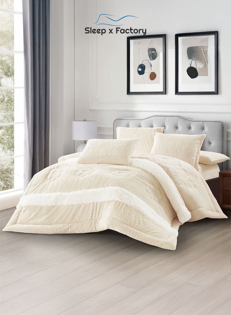 Sleep x Factory LISA 6-Piece Winter Velvet Comforter Set – King 240×260 cm - Image 1