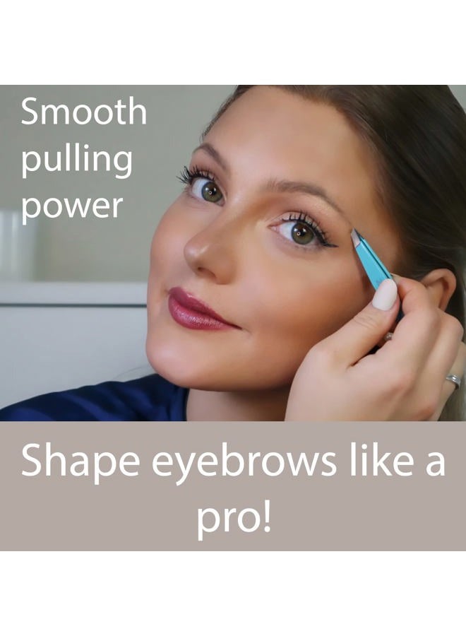 Zizzili Basics Tweezers - Limited Edition Aqua Ombré Slant Tweezer - Best Tweezers for Eyebrow, Hair Removal and Your Precision Needs - Image 2