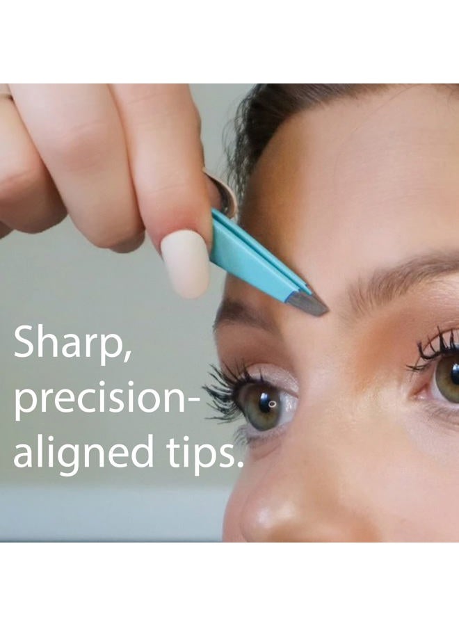 Zizzili Basics Tweezers - Limited Edition Aqua Ombré Slant Tweezer - Best Tweezers for Eyebrow, Hair Removal and Your Precision Needs - Image 5