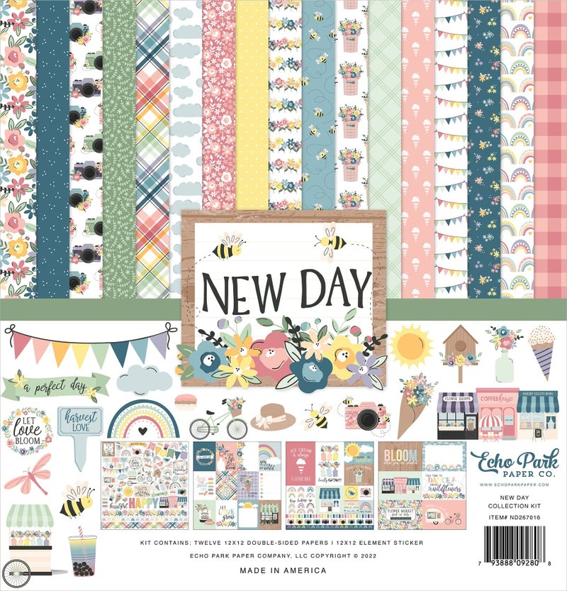 Echo Park Paper Company New Day Collection Kit White 12x12Inch