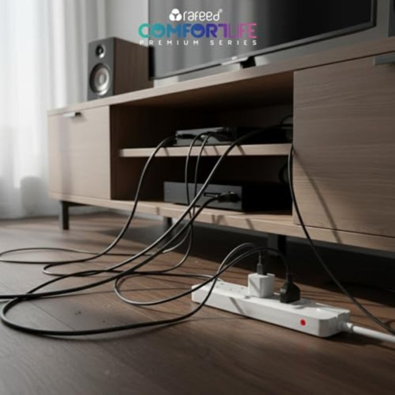 Power Extension 13A from 4 Gang,Extension Cord (5 Meter) Cable with Master Switch, Surge Protected, Multi Plug Power strip for Home Office, 5 Years Warranty - Image 5