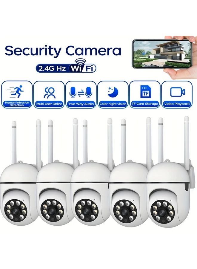 White 1080P Outdoor WiFi Security Camera AI Human Detection Two Way Audio 360 View - Image 1