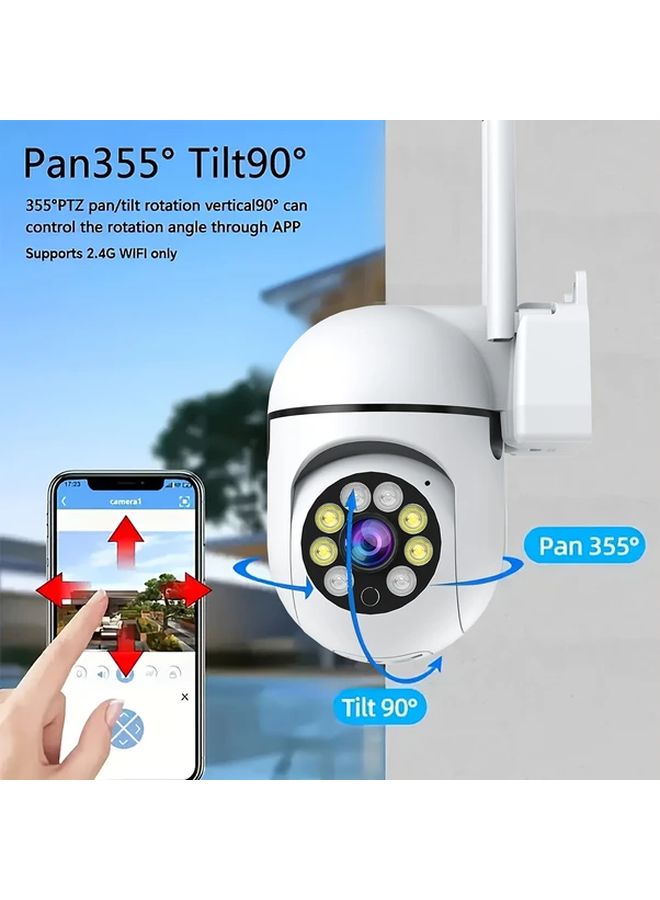 White 1080P Outdoor WiFi Security Camera AI Human Detection Two Way Audio 360 View - Image 3