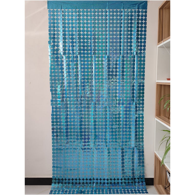 Golden Laser Square Curtain Party Decor Light blue 1*2m 