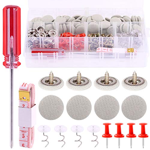 Mardatt 152Pcs Car Headliner Repair Kit with Headliner Repair Button Auto Roof Repair Snap Rivets and Installation Tool for Fixing Car Interior Ceiling Sagging Headliner for All Cars (Gray) - Image 1