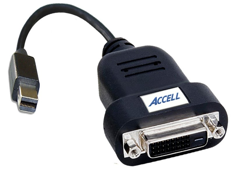 Accell mDP to DVI Adapter - Mini DisplayPort to DVI-D Single-Link Active Adapter - AMD Eyefinity Certified, 1920x1200 (WUXGA) - Image 1