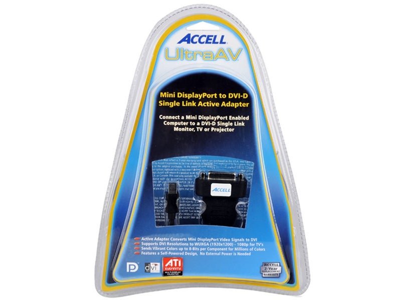 Accell mDP to DVI Adapter - Mini DisplayPort to DVI-D Single-Link Active Adapter - AMD Eyefinity Certified, 1920x1200 (WUXGA) - Image 5