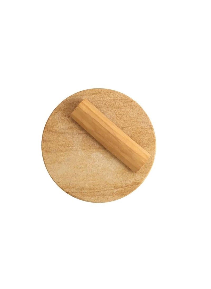 ANAWARIYAS ANAWARIYAS Sandalwood Rubbing Stone chakla Pata with White Sandalwood Stick Natural Sandalwood Pata Board with Chandan Stick for Puja Tilak Face 1 Board with 1 White Stick  - Image 1