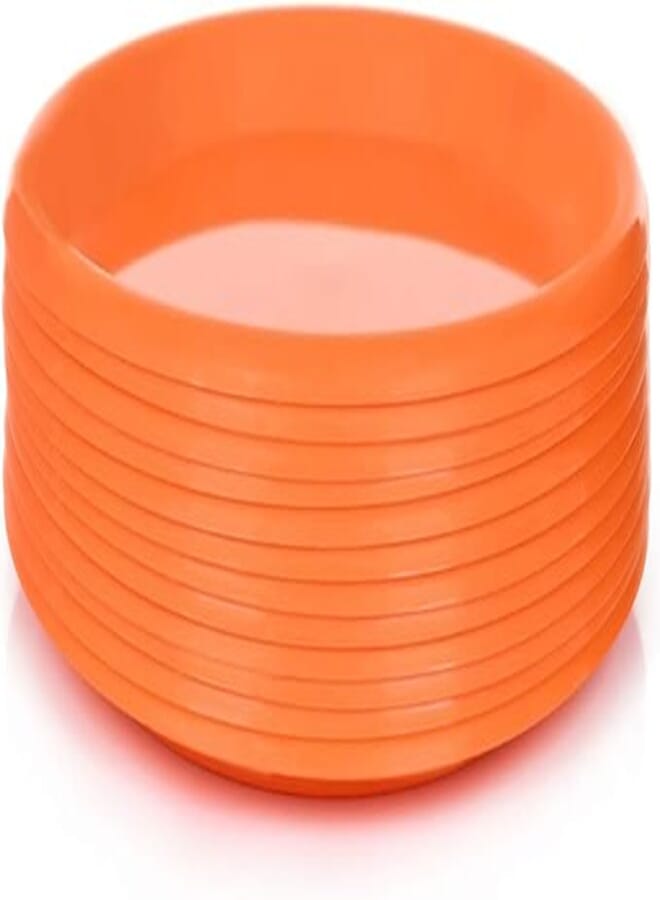 Mintra Home Reusable Plastic Plates (Orange, Small 12pk (6.5in))