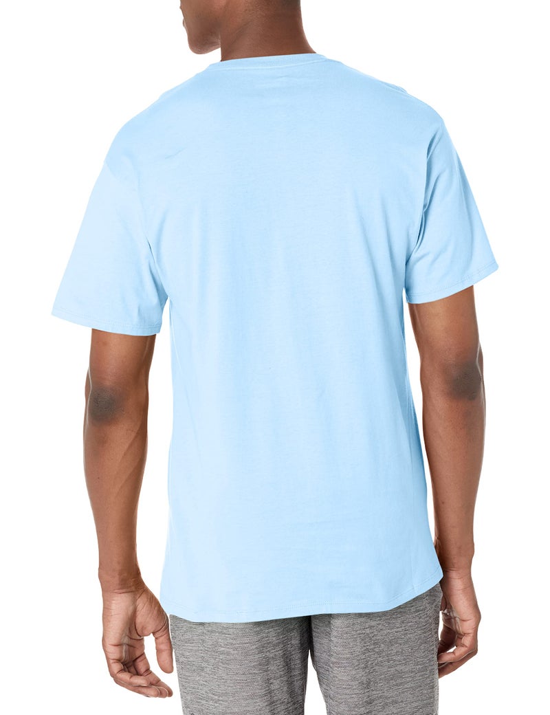 Champion Men's Classic Short Sleeve T-Shirt, Standard Fit, Midweight 100% Cotton, Available in Regular and Big & Tall, Swiss Blue, Large - Image 2