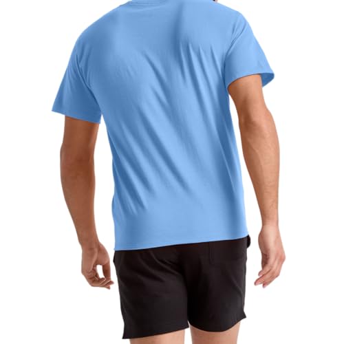 Champion Men's Classic Short Sleeve T-Shirt, Standard Fit, Midweight 100% Cotton, Available in Regular and Big & Tall, Swiss Blue, Large - Image 4
