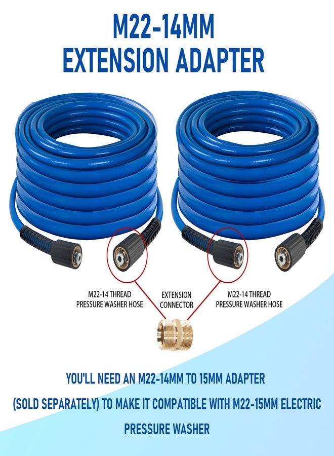 Hourleey Pressure Washer Hose 30 FT, 3600 PSI Flexible Kink Resistant Power Washer Hose Replacement, 1/4" Quick Connect Pressure Hose Extension, Blue - Image 2