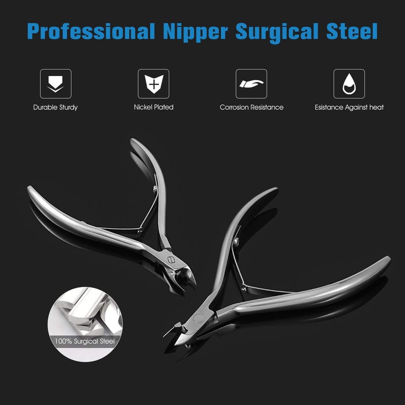 FERYES Cuticle Clipper Professional Manicure and Pedicure Cuticle Remover Tools, Medical Grade Stainless Steel Cutial Cutter, 6mm Jaw- 1 Piece (Silver) - Image 2