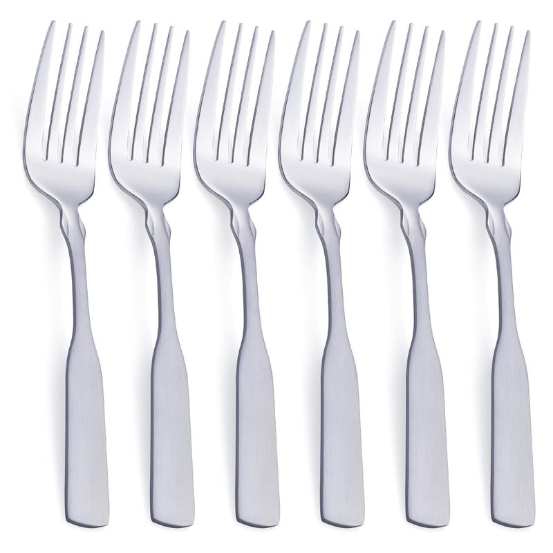 FULLYWARE Dinner Fork Stainless Steel 76 Heavy Duty Fork Silverware Metal Fork Cutlery Set 6Piece