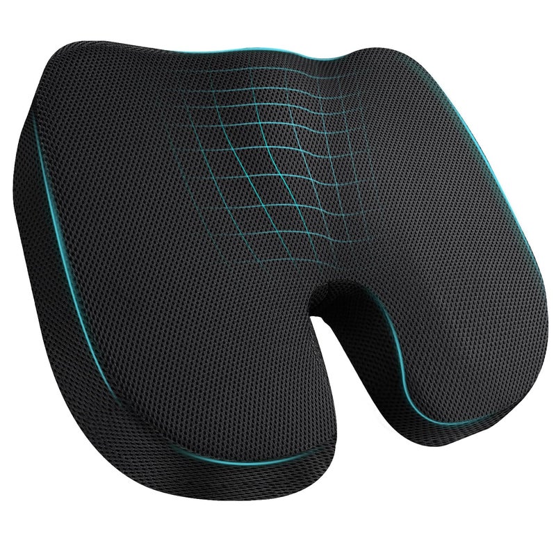 RaMokey Car Seat Cushion Memory Foam Seat Coccyx Cushion for Tailbone Pain Relief Office Chair Cushion Pillow for Back Support NonSlip Seat Pad for Office Desk Car Travel and Wheelchair