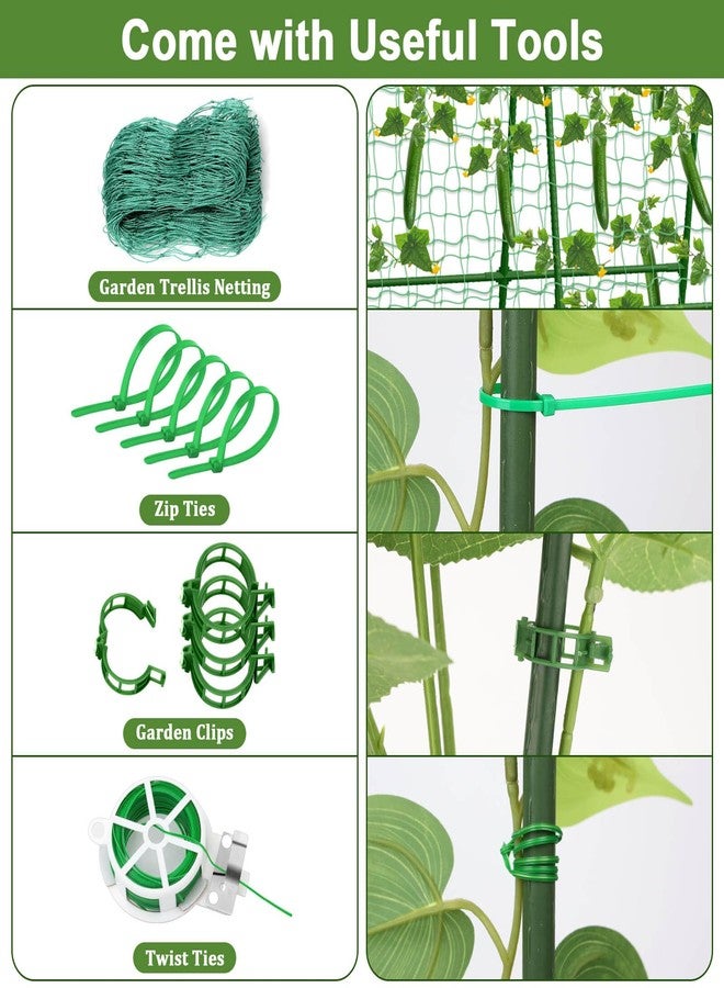 Tidponra Cucumber Trellis for Garden, 47 x 52 Inches A Frame Gardening Trellis with Fabric Raised Garden Bed, Climbing Net and Plant Support Clips for Climbing Plants - Image 5