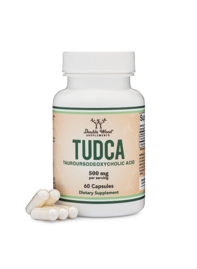 Double Wood Supplements Double Wood TUDCA 500 mg – Tauroursodeoxycholic Acid Dietary Supplement – 60 Capsules - Image 1