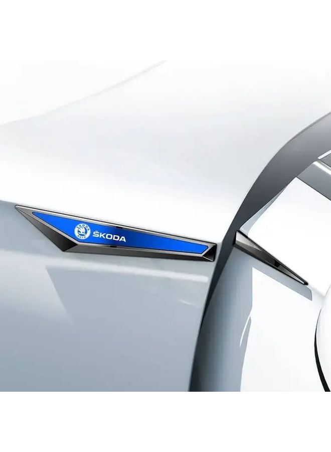 2 Pcs Silvery Car Badge Side Door Fender Sticker Metal Vehicle Decoration Accessories - Image 2