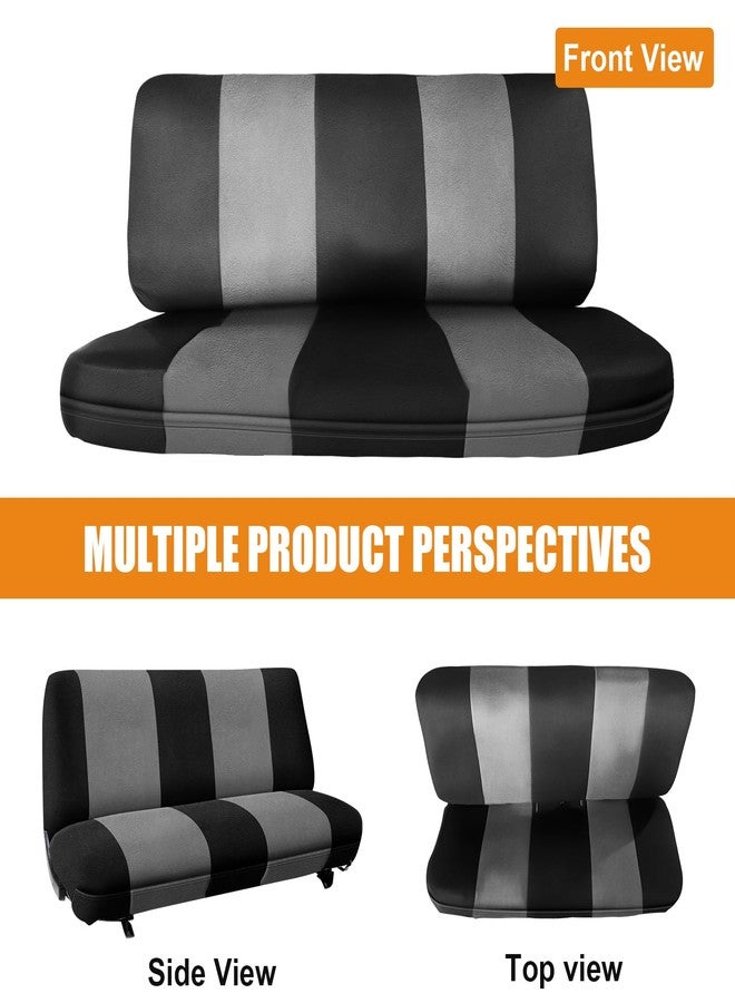 Kistrba Truck Bench Seat Cover, Compatible with Most Truck and Car Bench Seats, Universal Dutch Velvet Automotive Cover Cushion Accessories, Black & Gray - Image 5