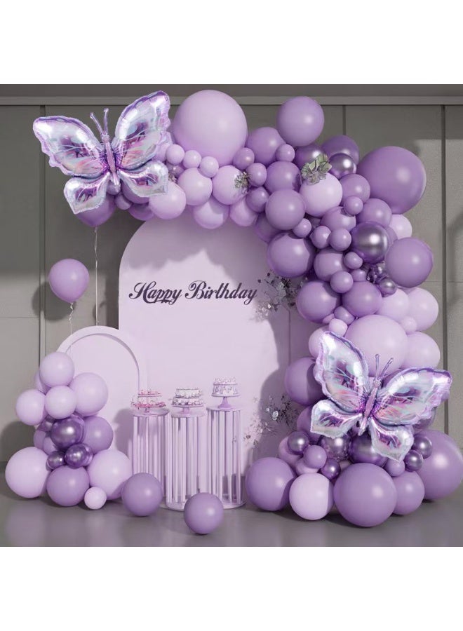 JAYATO Purple Butterfly Balloons Decoration Set, Birthday & Wedding Party Supplies, Balloon Arch and Flower Wreath Decor for Baby Shower, Anniversary & Special Events - Image 1