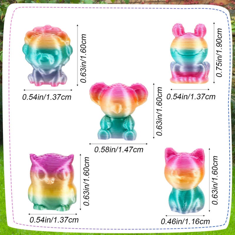 GGSTDDUP 200 Pcs 3D Printed Mini Animals Set Miniature 3D Printed Frog Owl Koala Lion Cat for DIY Cake Decoration Ornaments Crafts Moss Landscape - Image 2