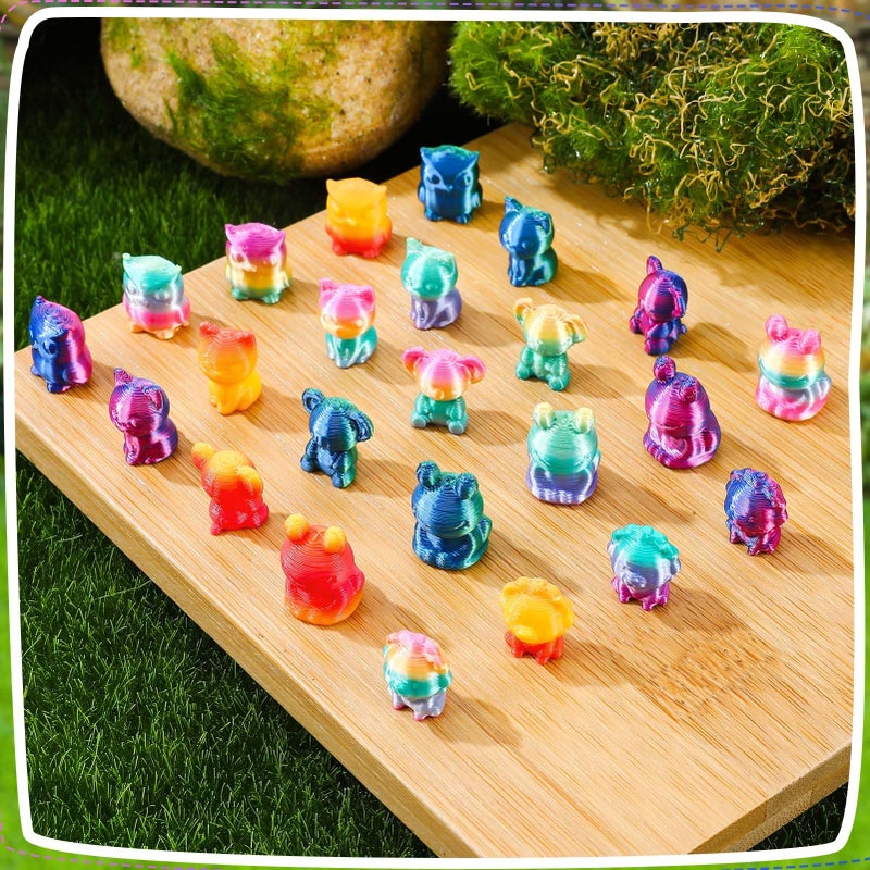GGSTDDUP 200 Pcs 3D Printed Mini Animals Set Miniature 3D Printed Frog Owl Koala Lion Cat for DIY Cake Decoration Ornaments Crafts Moss Landscape - Image 5