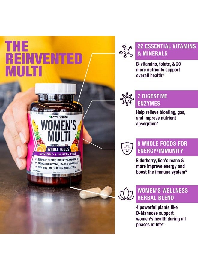 FarmHaven Multivitamin For Women ; 22 Essential Nutrients Fruits & Veggies Womens Multivitamin ; Whole Food Multivitamin Boosts Energy Immune Heart Health ; Womens Daily Vitamins 90 Capsules - Image 3