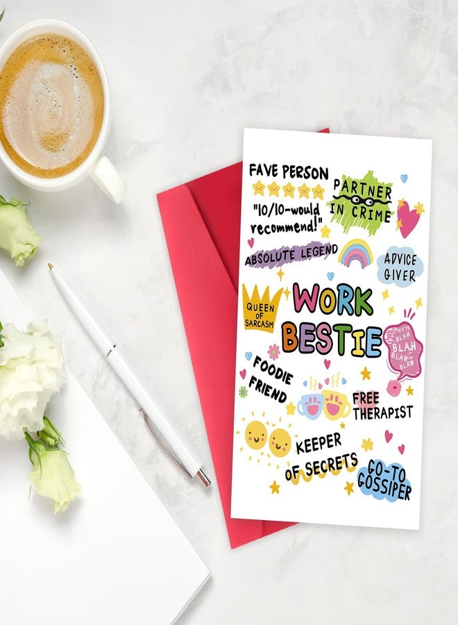 FANCYLUCKY Work Bestie Definition Card: Funny Leaving or Birthday Card for Coworker Colleague - Image 4
