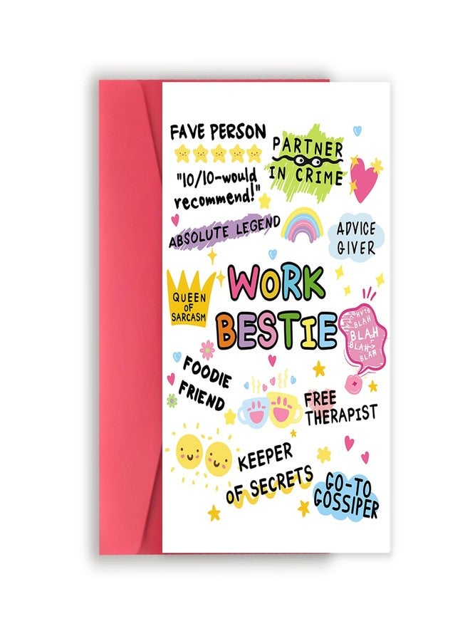 FANCYLUCKY Work Bestie Definition Card: Funny Leaving or Birthday Card for Coworker Colleague - Image 1