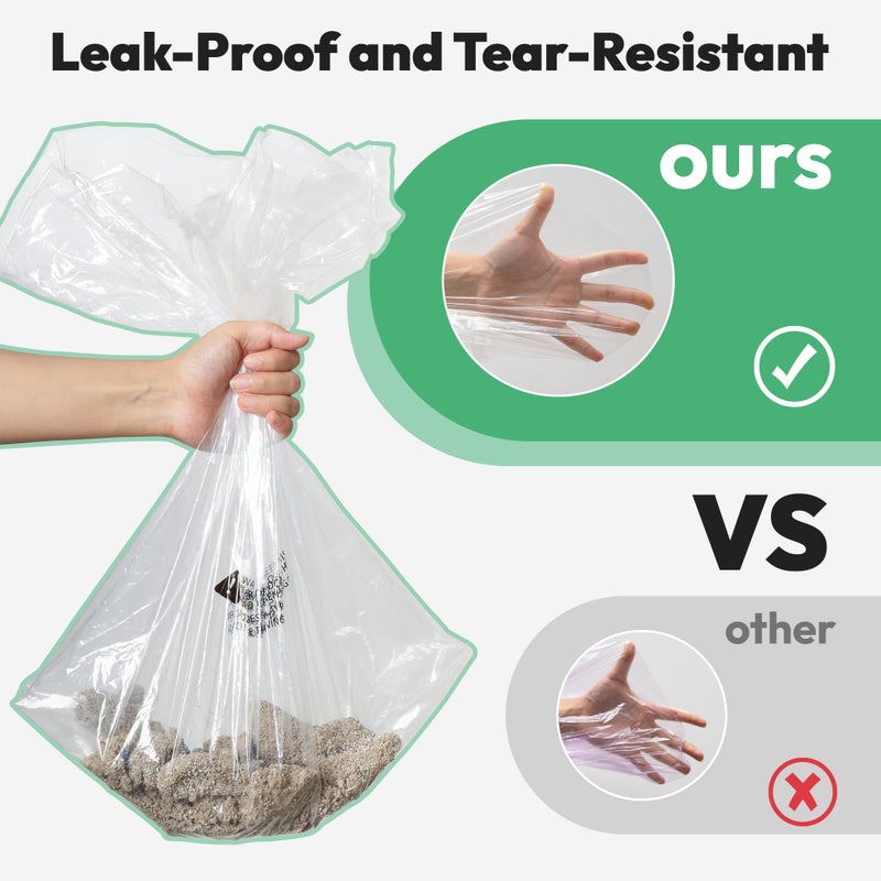 AMOGOGOPET Waste Bags, Compatible with Litter Robot 4/5/3, 50 Pack Liners for Self Cleaning Litter Box, 9-11 Gallon Capacity, Pre-Separated, Transparent, Replacement Cat Litter Bags - Image 5