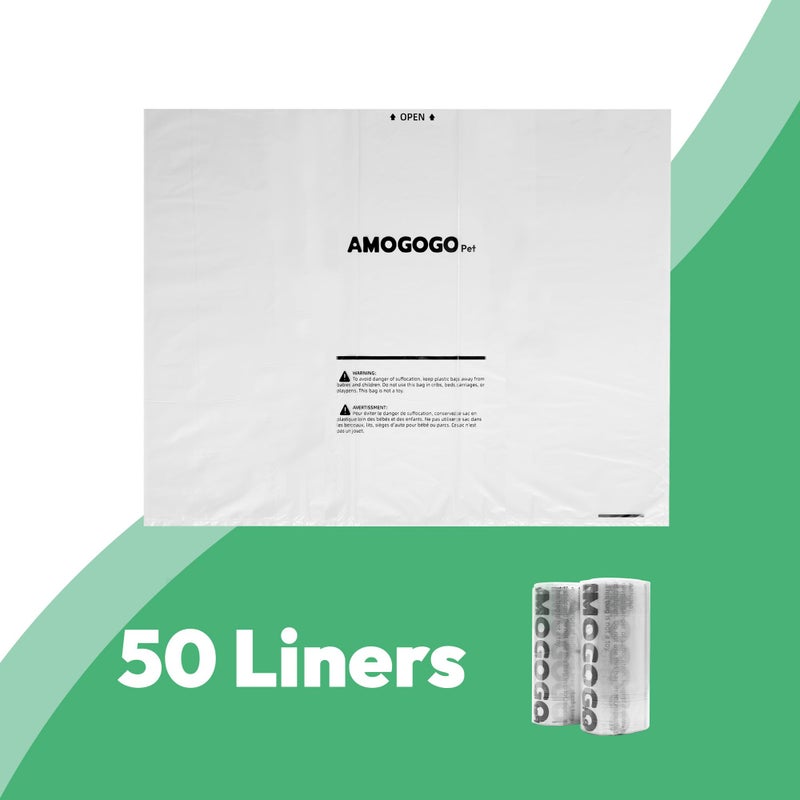 AMOGOGOPET Waste Bags, Compatible with Litter Robot 4/5/3, 50 Pack Liners for Self Cleaning Litter Box, 9-11 Gallon Capacity, Pre-Separated, Transparent, Replacement Cat Litter Bags - Image 4